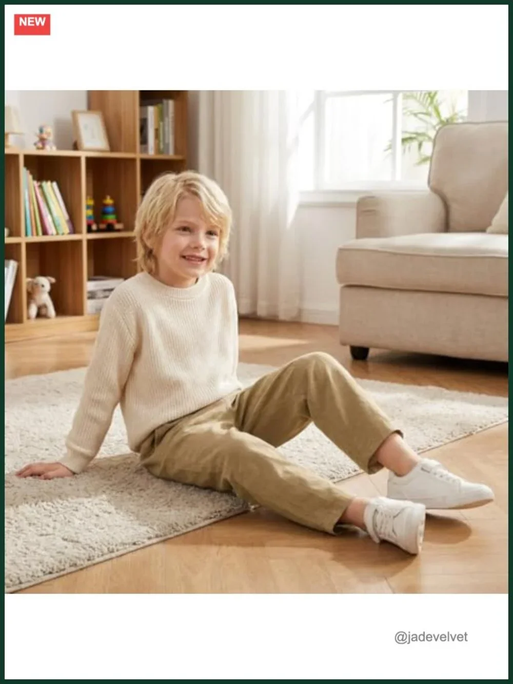 Boys School Uniform Pants Pull On Cotton Elastic Waist Lightweight